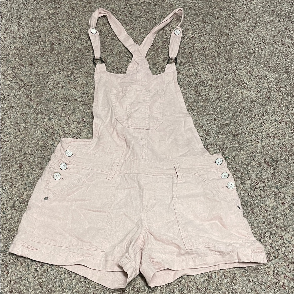 Wallflower linen pink Short Overalls